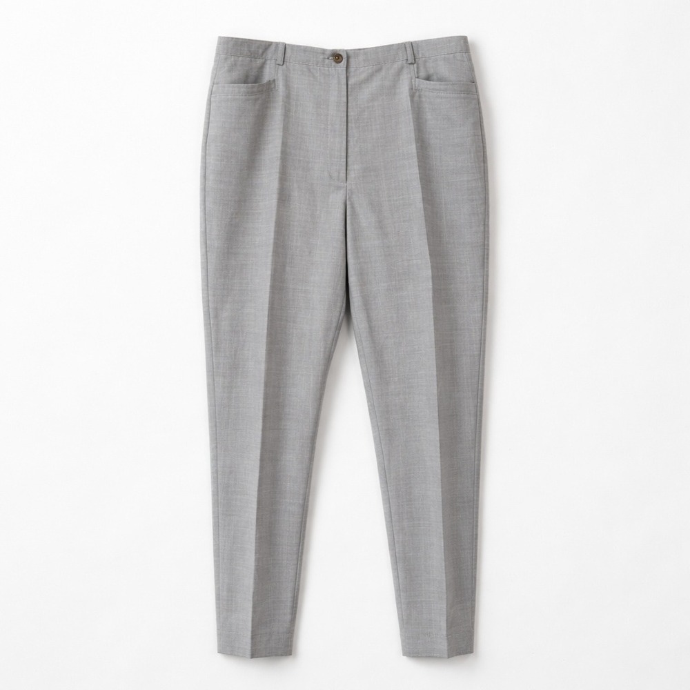 90s Minimalist CBK Grey Wool Tailored Pants 14 Elevated Basic Preppy Academia
